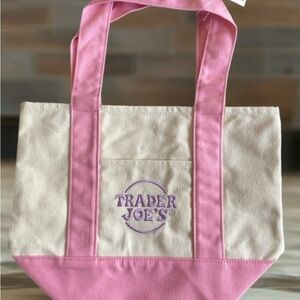 Trader Joe’s Pink and Cream Tote Bag